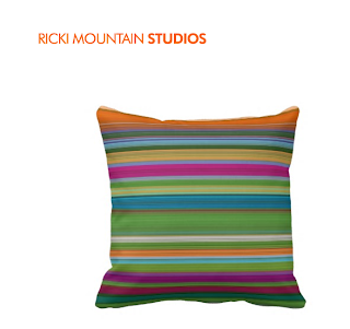 Art by Ricki Mountain -Stripe Pillow Pattern