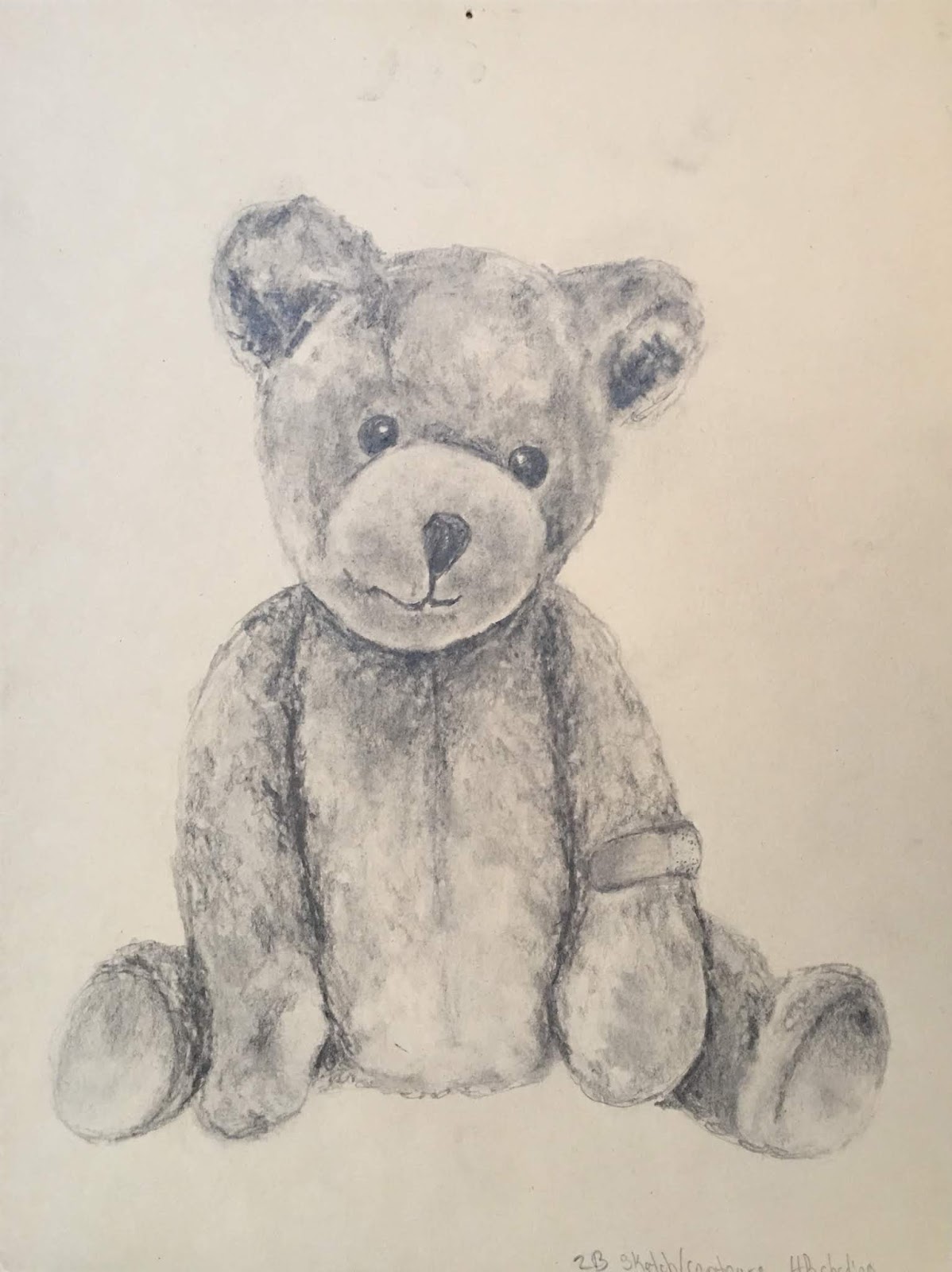 Sketch of an old, sad teddy bear on Craiyon