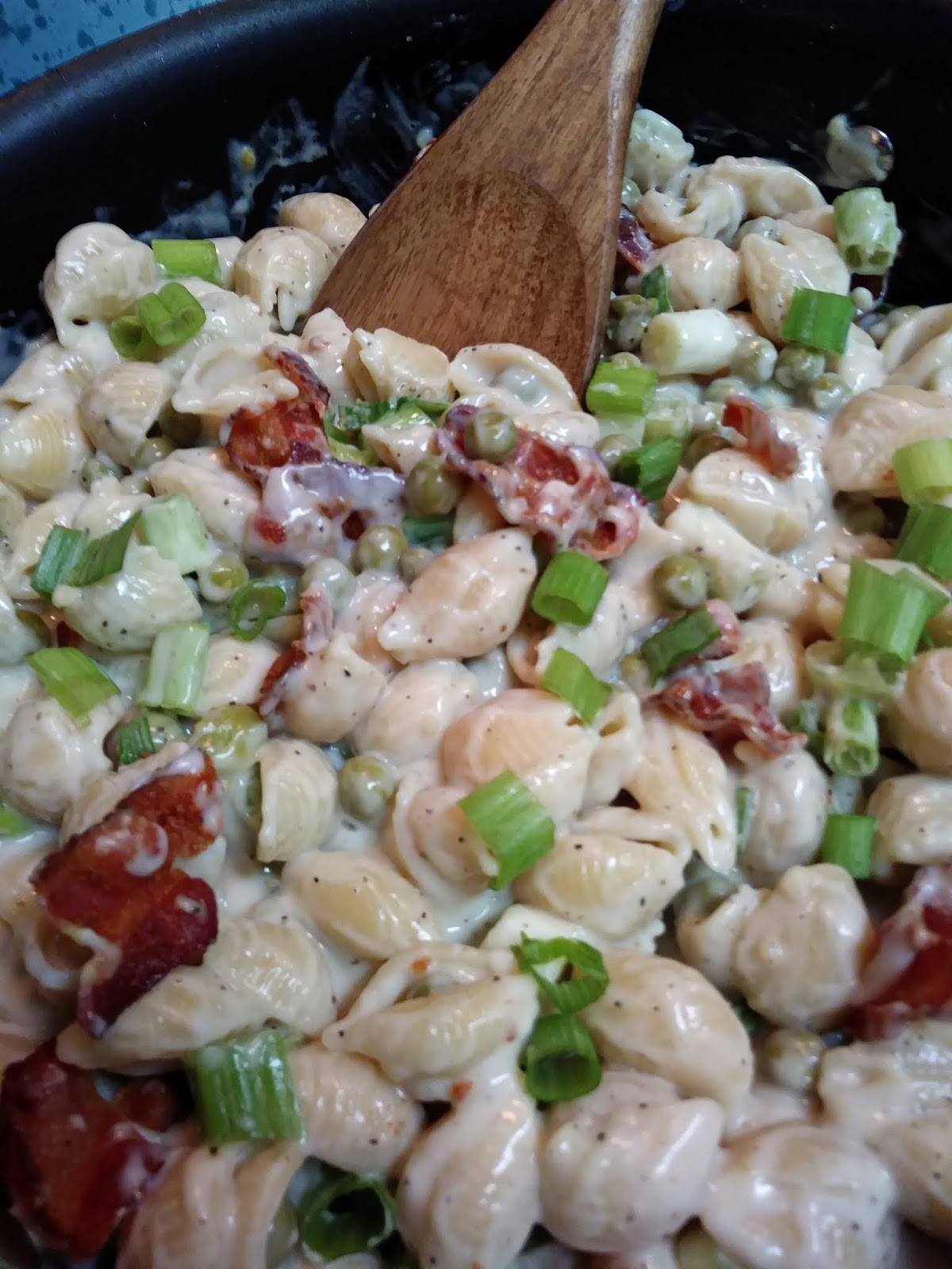 Christine's Pantry Creamy Pasta with Bacon and Peas