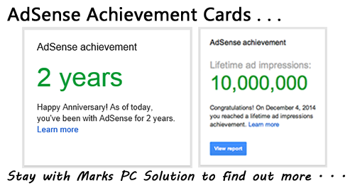 Google AdSense Achievement Card