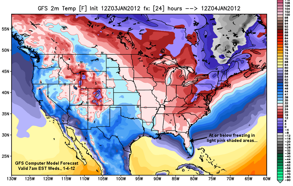 The Original Weather Blog Update on Florida Deep Freeze...