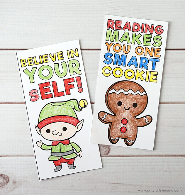 Christmas Coloring Bookmarks, Books Coloring Bookmarks, Bookmarks