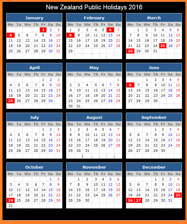 2016 Calendar Printable With NZ Holidays 2016-calendar-printable-with-nz-holidays
