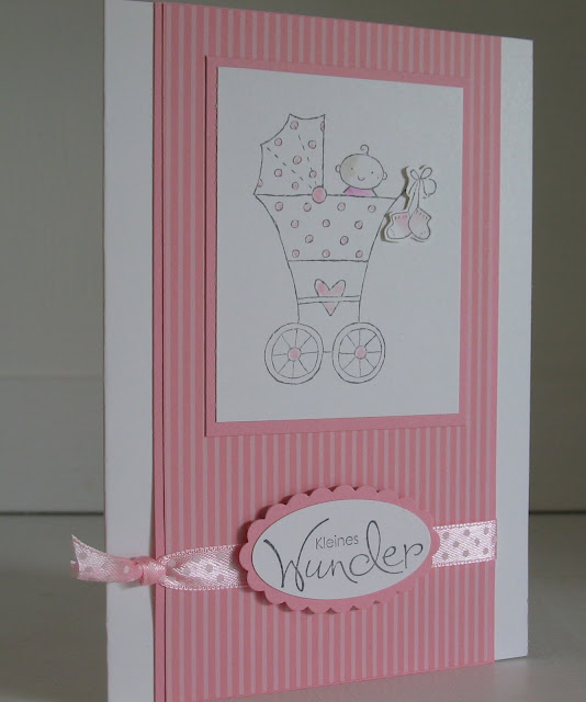 Stampin with Beemybear Babykarte für ein Mädchen
