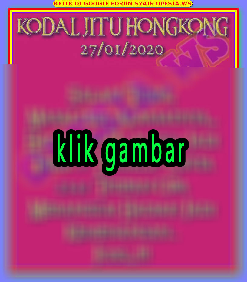 1 New Message Kode Syair Hongkong 27 Januari 2020 Forum Syair Togel Hongkong Singapura Sydney