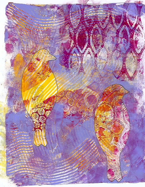Playing With Paint: MORE GELLI PRINTING PLATE PRINTS