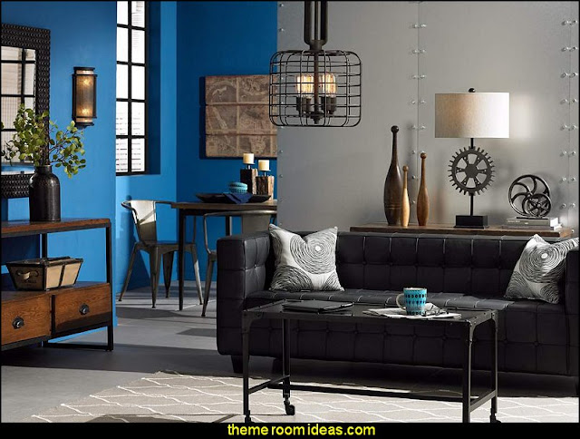 Industrial style decorating ideas - Industrial chic decorating decor - Gears decor - City living urban style -  Modern Industrial  - Industrial urban loft decorating ideas -  industrial bedroom ideas
