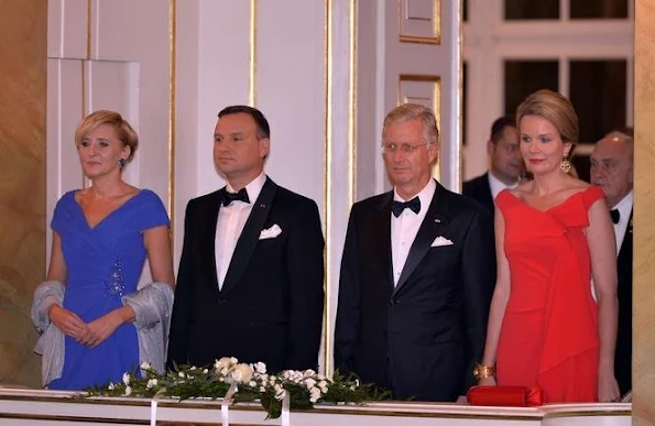  Queen Mathilde of Belgium, Polish President Andrzej Duda, First Lady of Poland Agata Kornhauser-Duda