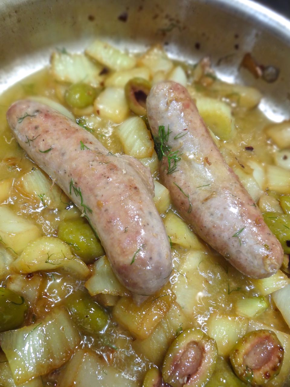 Scrumpdillyicious Lidia's Sausages with Fennel and Olives