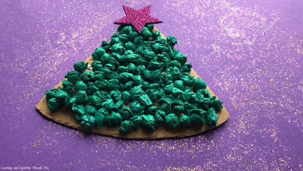 Tissue Paper Christmas Tree Craft