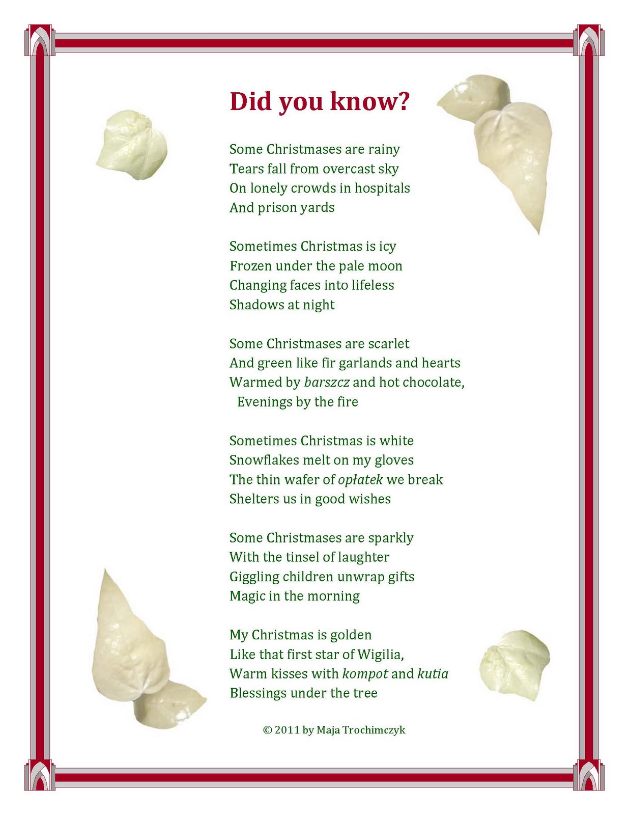 Poetry Laurels: December 2011