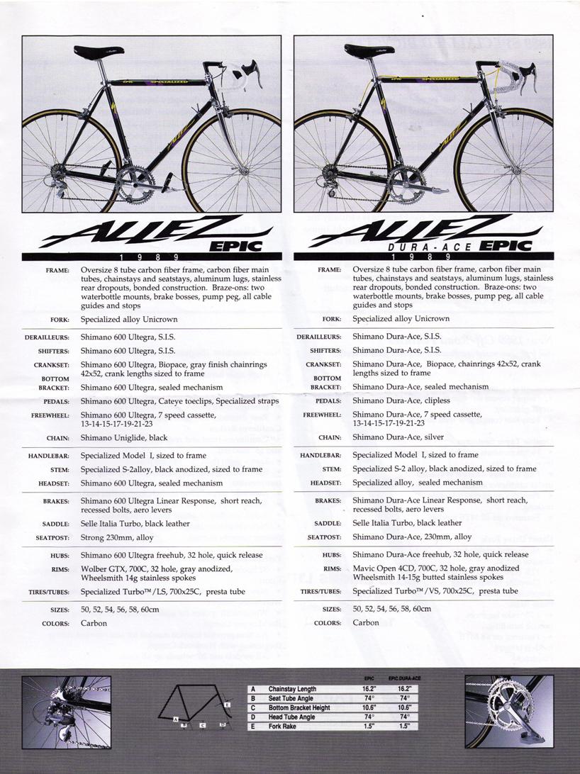 CATALOGUES SPECIALIZED SPECIALIZED 1989