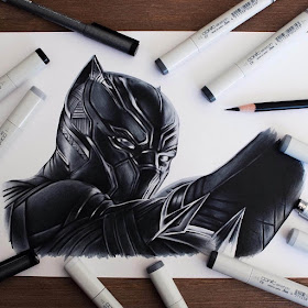 09-Black-Panther-Stephen-Ward-Movie-and-Comics-Superheroes-and-Villains-Drawings-www-designstack-co