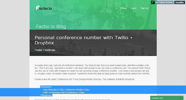 Create your one number conference calling line in the cloud with Twilio & Dropbox