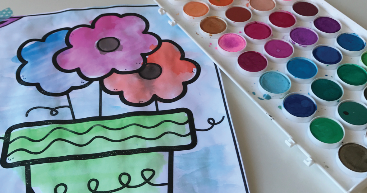 From the Pond: Free Flower Coloring Page