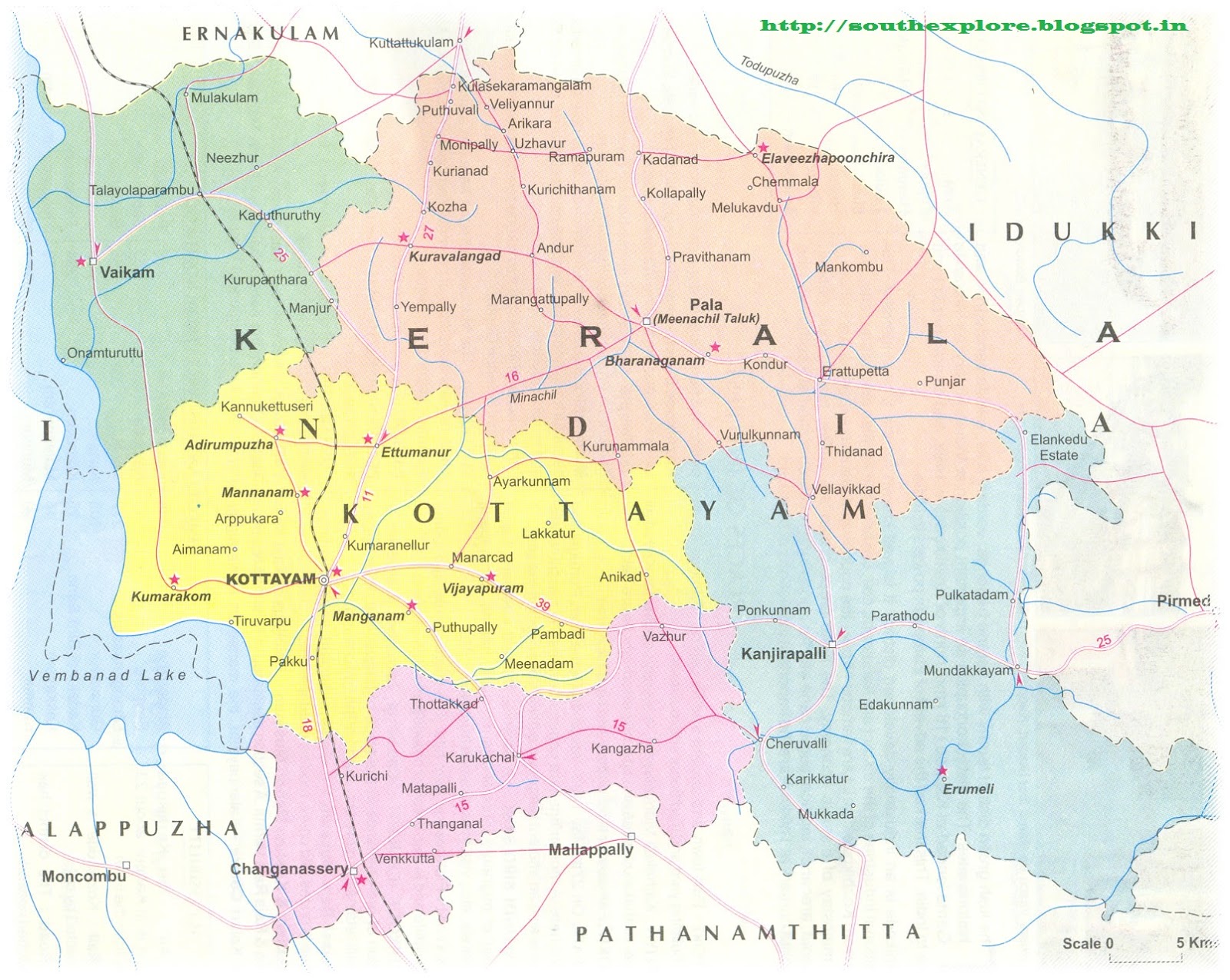 KOTTAYAM TOURISM MAP TOURIST PLACES IN KOTTAYAMKERALA KOTTAYAM TOURIST MAP ATTRACTIONS IN