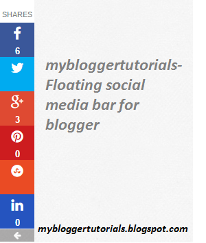 Floating social meda share bar for blogger