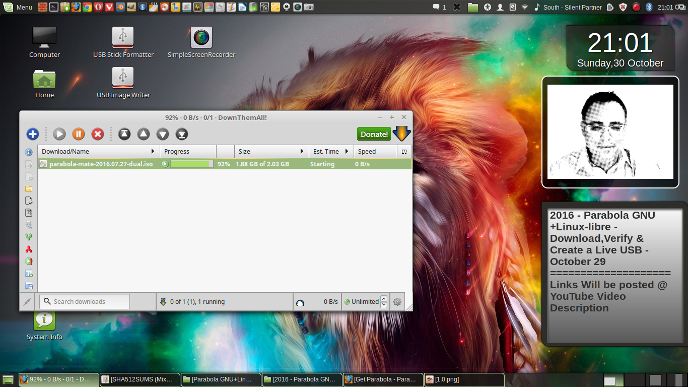 2016 Parabola GNU+Linuxlibre Download,Verify & Create a Live USB