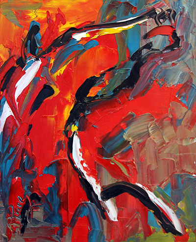 Deep In Red Rage Horse Paintings By Texas Artist Laurie Pace