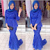 Baju Pesta Muslim Warna Biru Dongker