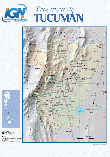 Mapa da província de Tucumán - Argentina