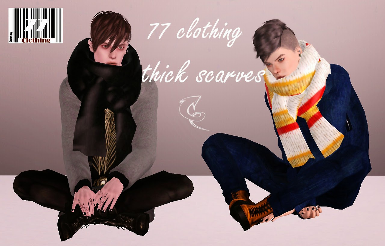 My Sims 3 Blog: Thick Scarves by The77sim3