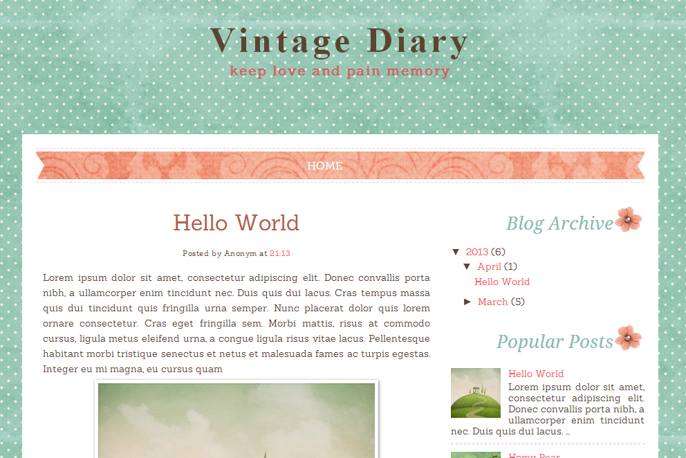 Free Vintage Blog Templates 64