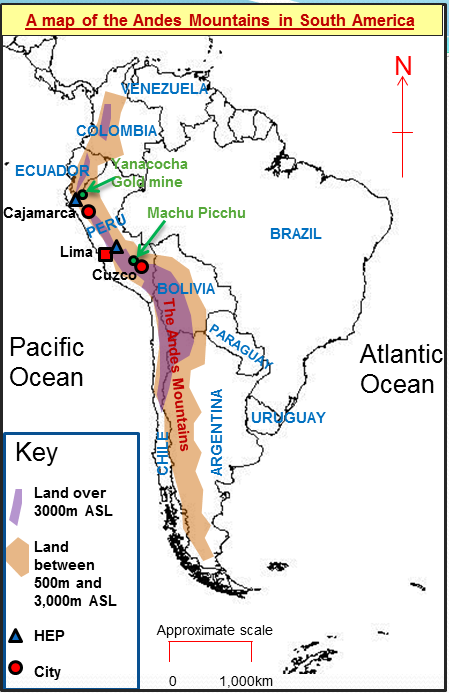 Andes Mountains Map 