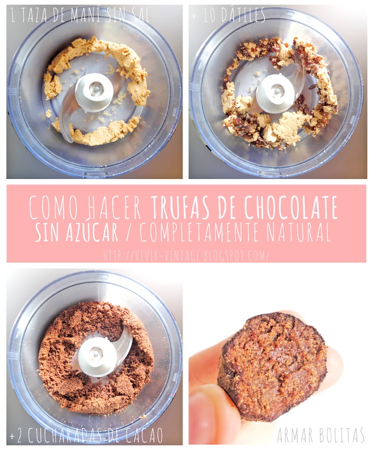 trufas de chocolate sanas sin azucar