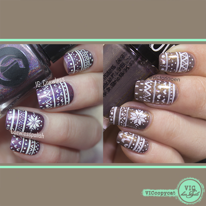 Vic and Her Nails VicCopycat Fair Isle Print by Coewless Polish