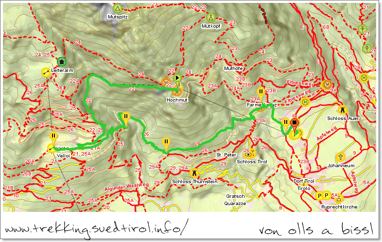 Rundwanderung Dorf Tirol - Vellau - Dorf Tirol Rundwanderung Dorf Tirol - Vellau - Dorf Tirol