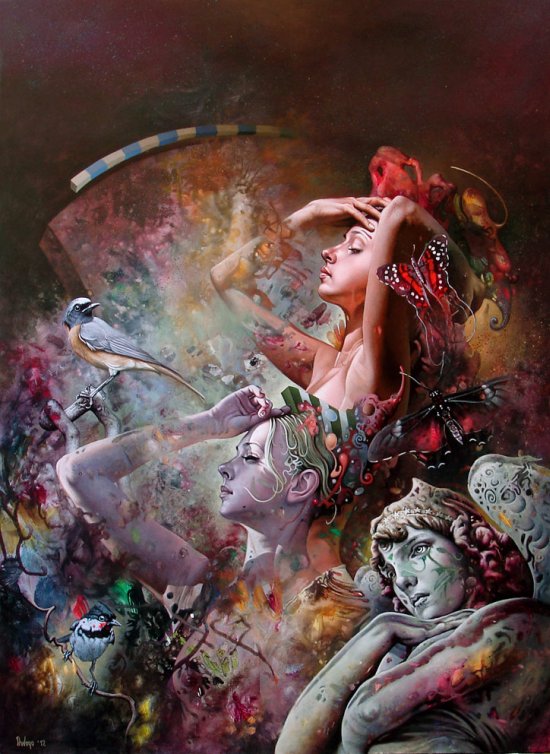 Dragan Ilic Di Vogo arte pinturas realismo mágico fantástico fantasia surreais mulheres cores texturas beleza