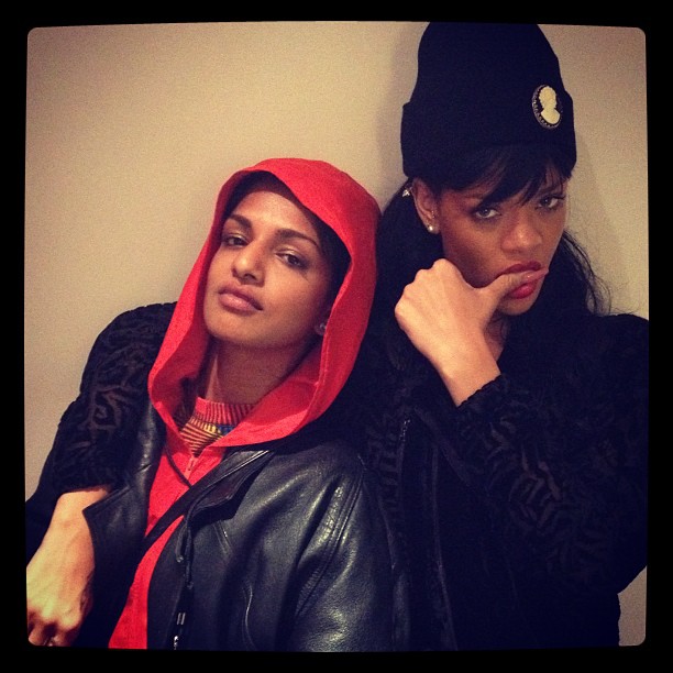 afowzocelebstar: Rihanna Kisses Rita Ora, Chills With M.I.A