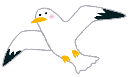 カモメのイラスト（鳥）