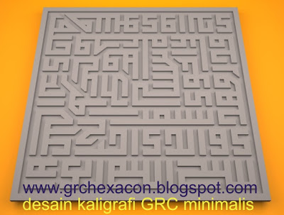 desain cladding GRC kaligrafi minimalis