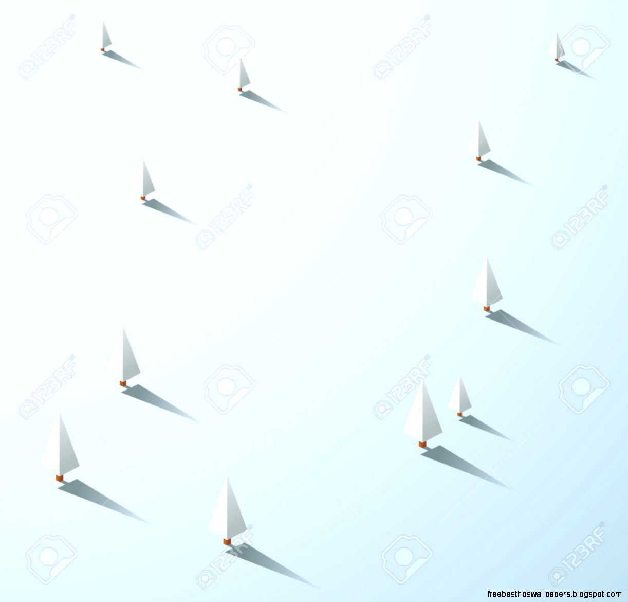 Winter Landscape Background Low Poly Vector Scenery 3d Trees