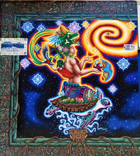 "Pachamama" outdoor wall art by artist Glen David Colom Maldonado "Pachamama" by artist Glen David Colom Maldonado