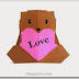 Cách gấp, xếp con gấu ôm trái tim bằng giấy