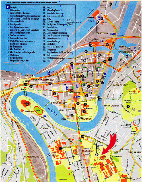 Trondheim to the North Cape Travel Guide: Trondheim Map