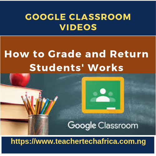 Google Classroom Video How to Grade and Return Students' Work
