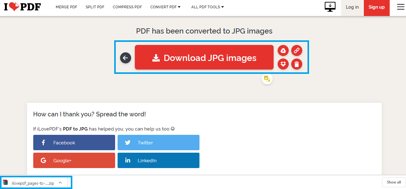 Cara mengubah PDF ke gambar dengan iLovePDF