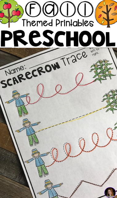 Fall Math and Literacy Worksheets and Printable for Preschool.