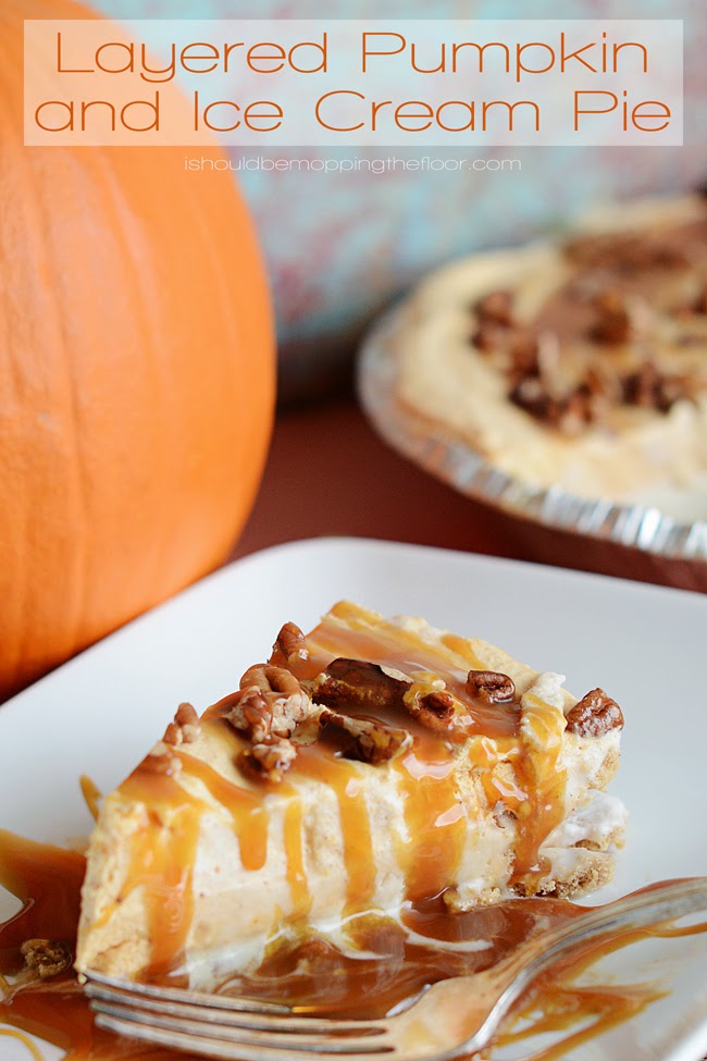 This Layered Pumpkin and Ice Cream Pie is perfect for a Thanksgiving dessert table. It stays in the freezer until it's ready to serve, so it can be made well over a week in advance. Plus...this recipe makes TWO!