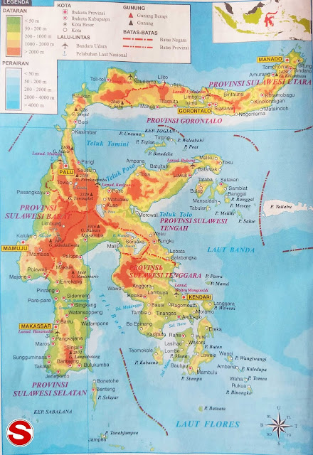 Gambar Peta Atlas Pulau Sulawesi