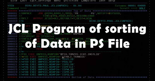 JCL Program of sorting of Data in PS File