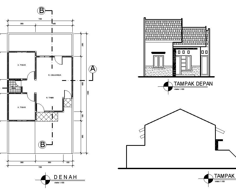 18 Konsep Terbaru Denah Rumah Sederhana Skala 1 100 Denah