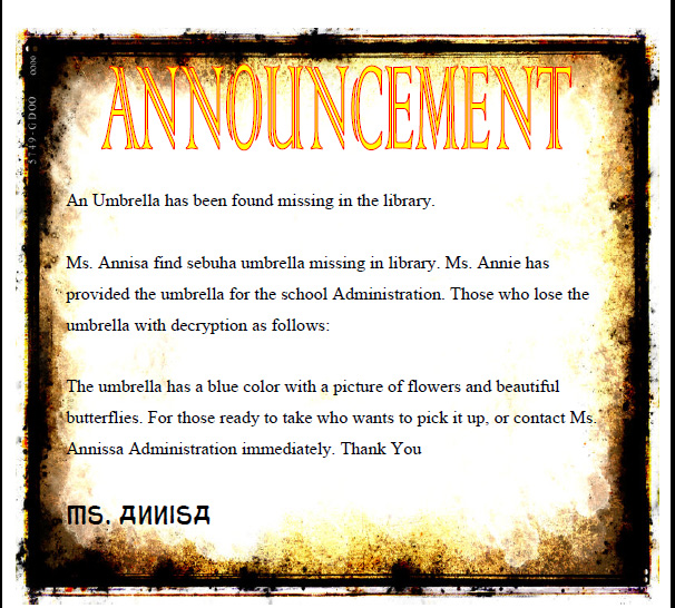 Contoh Announcement Text Nahason Learning