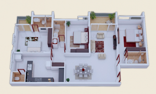 Desain Rumah Modern Insprasi 25 Denah Desain Rumah Modern 3D Sederhana dan Minimalis 3 Kamar