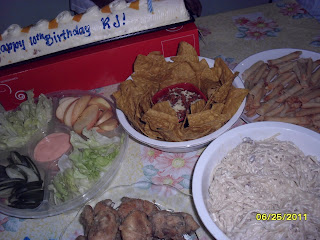 yummy food during rj's birthday party