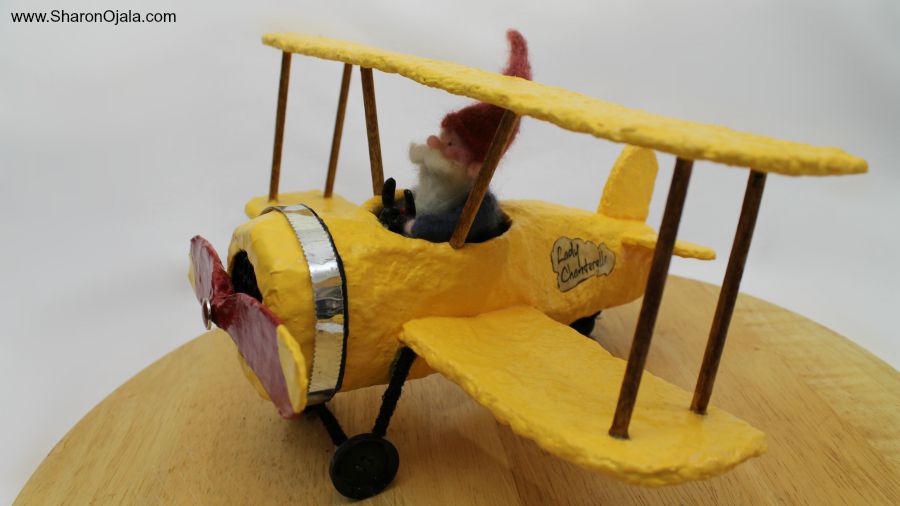 Lady Chanterelle Paper Mache Biplane